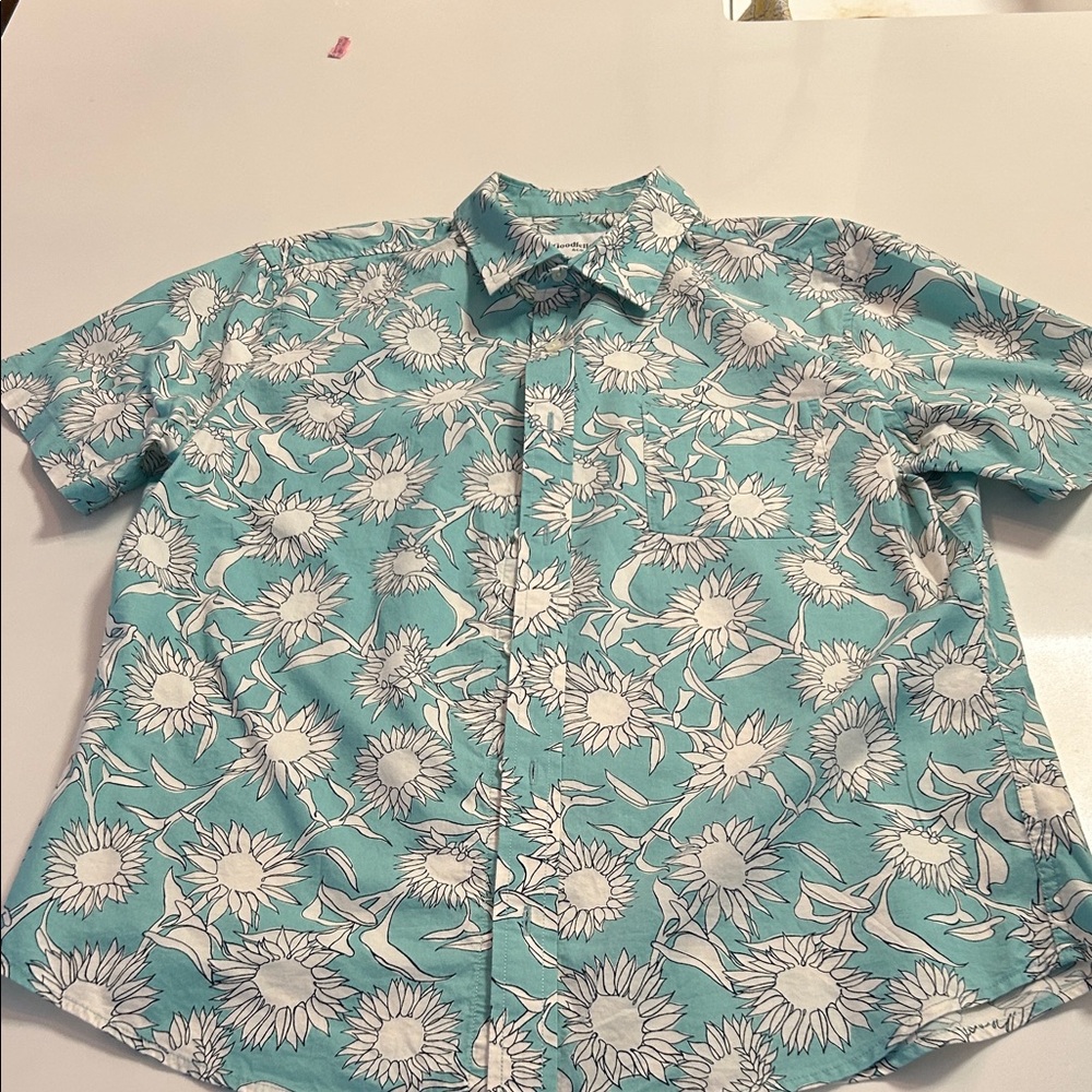 Goodfellow & Co Turquoise Floral Men's Dress Shirt